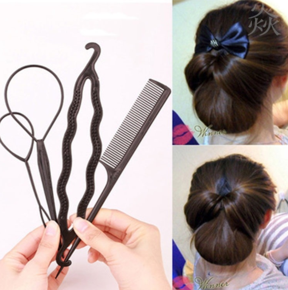 Korean version of hair styling tools hair magic set plastic multi-functional ball hair pin 4-piece set thumbnail