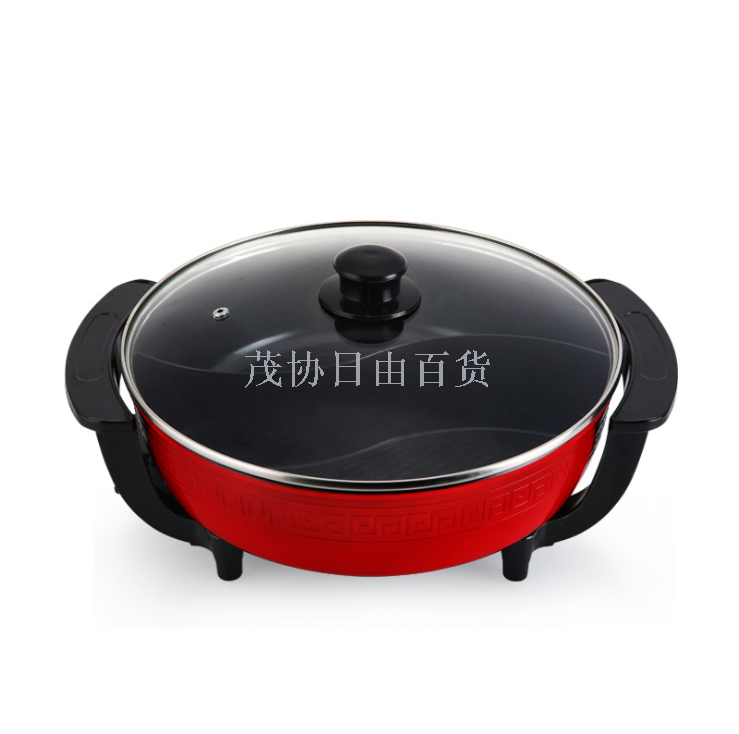 Multi-functional electric hot pot, raised and thickened double-tube round pot, double-flavored pot Specification image