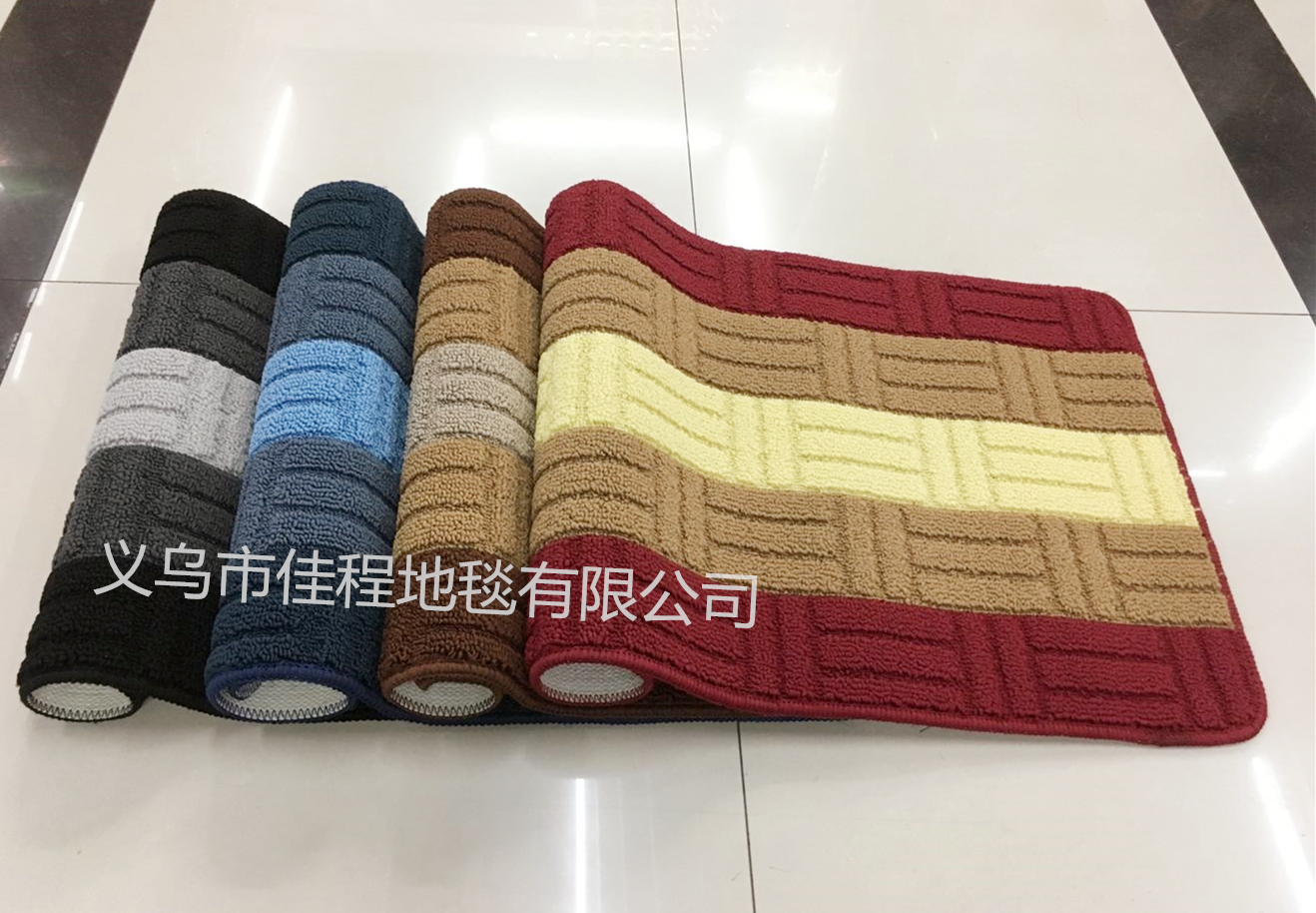 New best-selling polypropylene jacquard floor mat, anti-slip door mat, jacquard striped floor mat, water-absorbing anti-slip mat, polypropylene floor mat, household mat Specification drawing