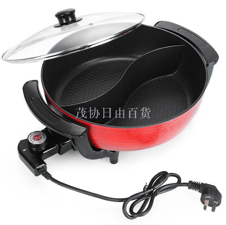 Multi-functional electric hot pot, raised and thickened double-tube round pot, double-flavored pot Application Scenario