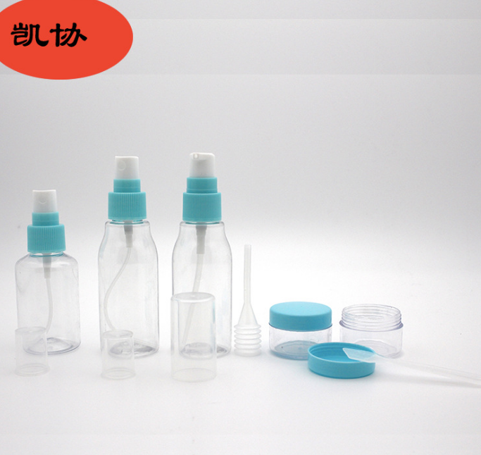 旅行7件套透明浅粉色塑料喷雾瓶厂家直销现货图