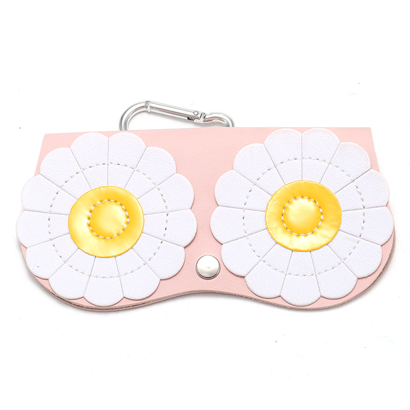 NEW Flower Cardone Adult leather Glasses case, Sunglasses bag, multi-functional pendant, children's glasses case Specification image