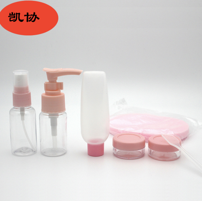 旅行7件套透明浅粉色塑料喷雾瓶厂家直销现货细节图