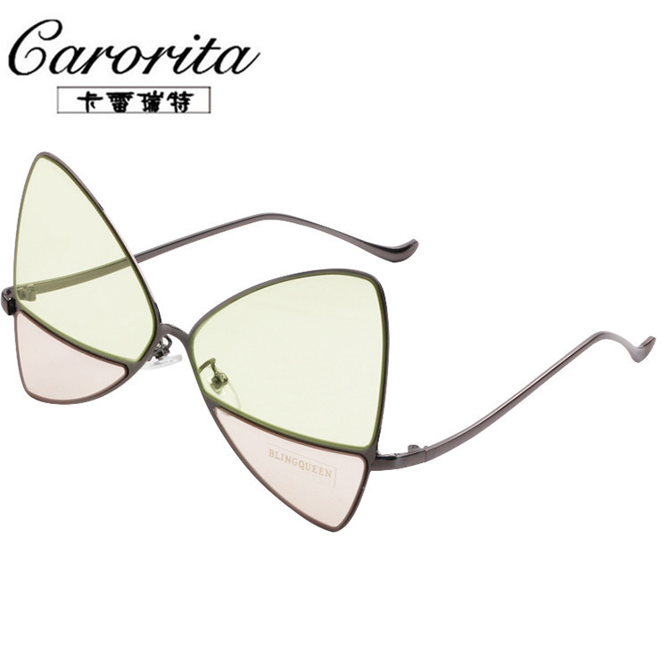 Metallic frame glasses for children with irregular Mosaic butterfly lens sunglasses B103 thumbnail