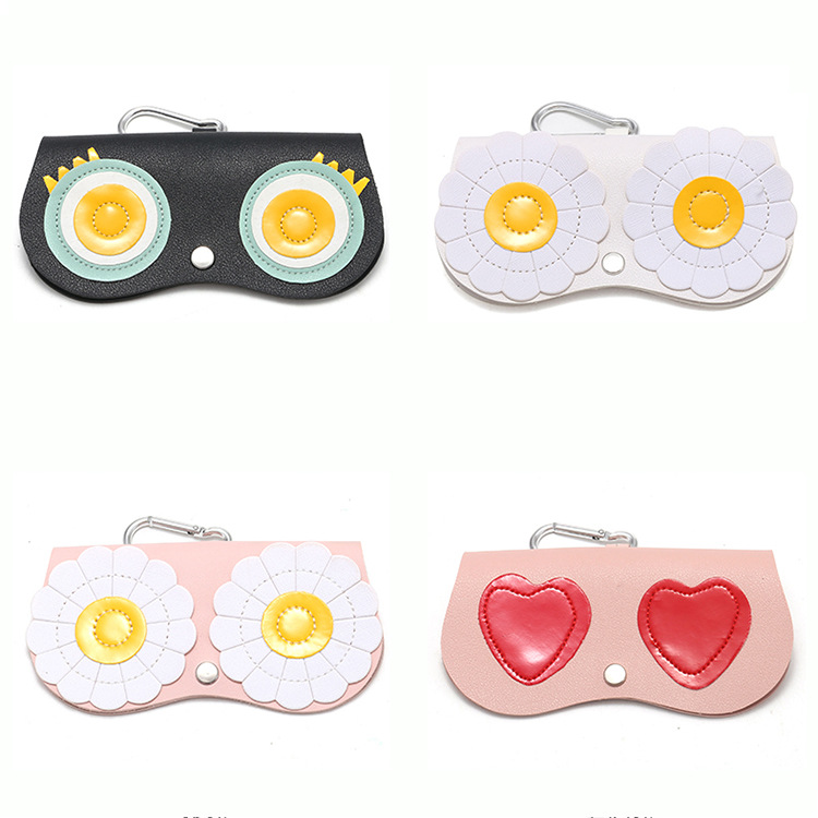 NEW Flower Card adult leather eyewear bag sunglasses bag multi-function hanging jewelry children's eyewear box