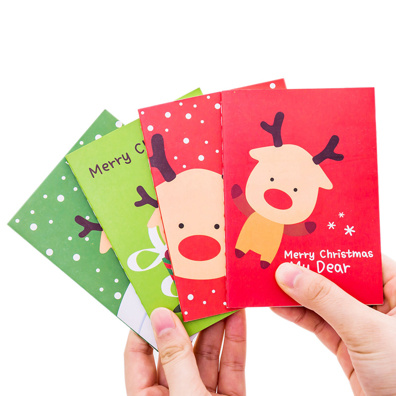 韩国文具圣诞节系列口袋记事本可爱卡通小本子淘宝小礼物赠品批发白底实物图