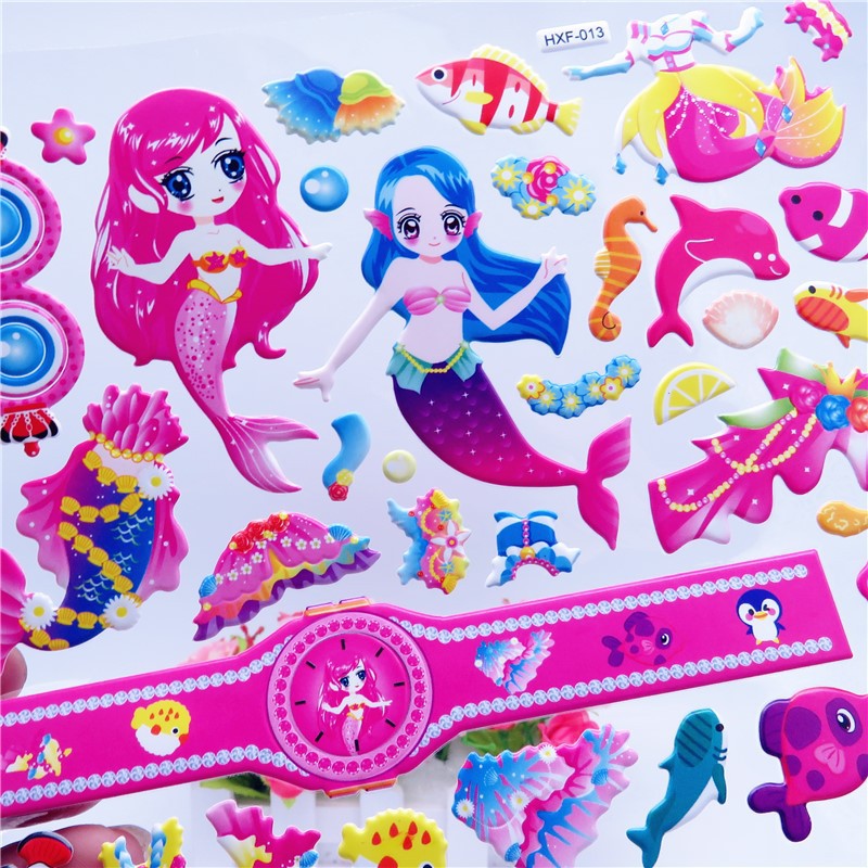 Taobao source of new fashion clothes dazzle diamond set bubble paste DIY change series cartoon stickers wholesale Item Picture