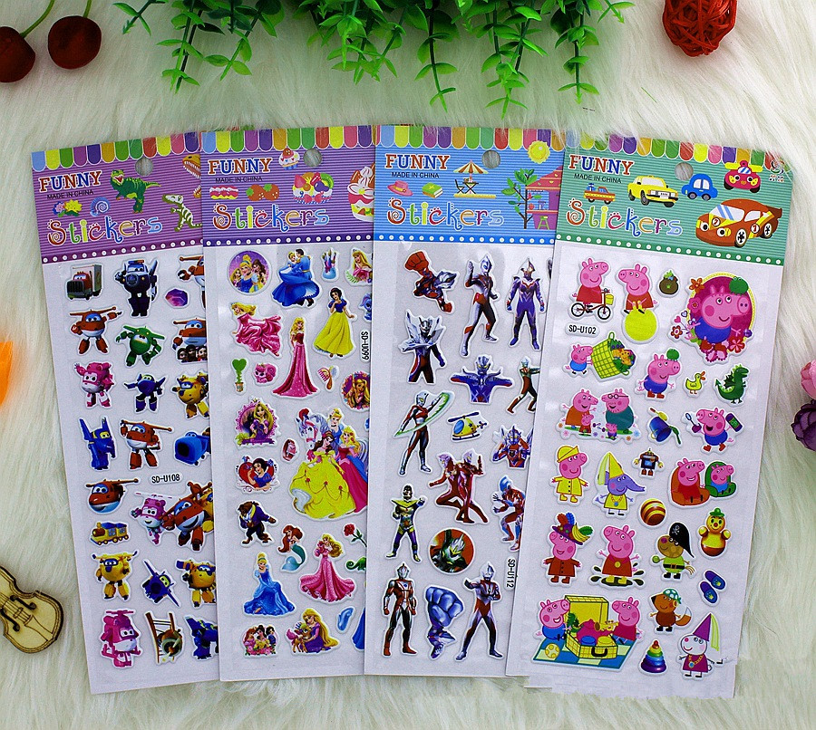 A variety of cartoon pattern Children's Day dress-up stickers, bubble stickers and kindergarten rewards Item Picture