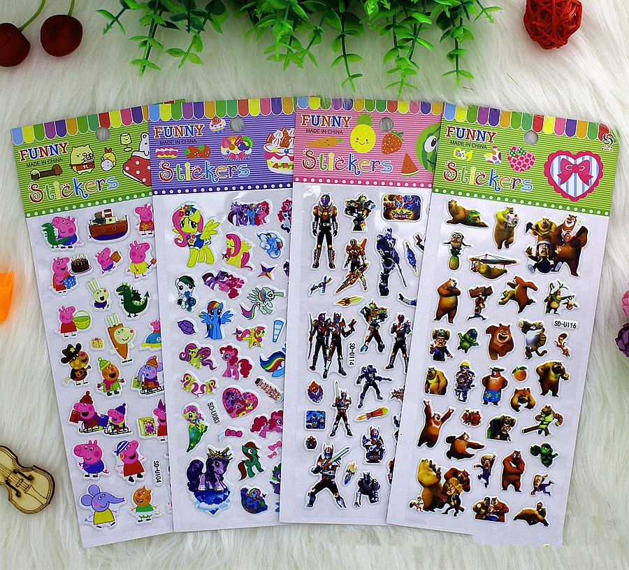 A variety of cartoon pattern Children's Day dress-up stickers, bubble stickers and kindergarten rewards Application Scenario