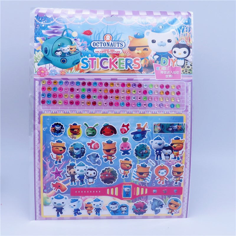 Taobao source of new fashion clothes dazzle diamond set bubble paste DIY change series cartoon stickers wholesale details Picture