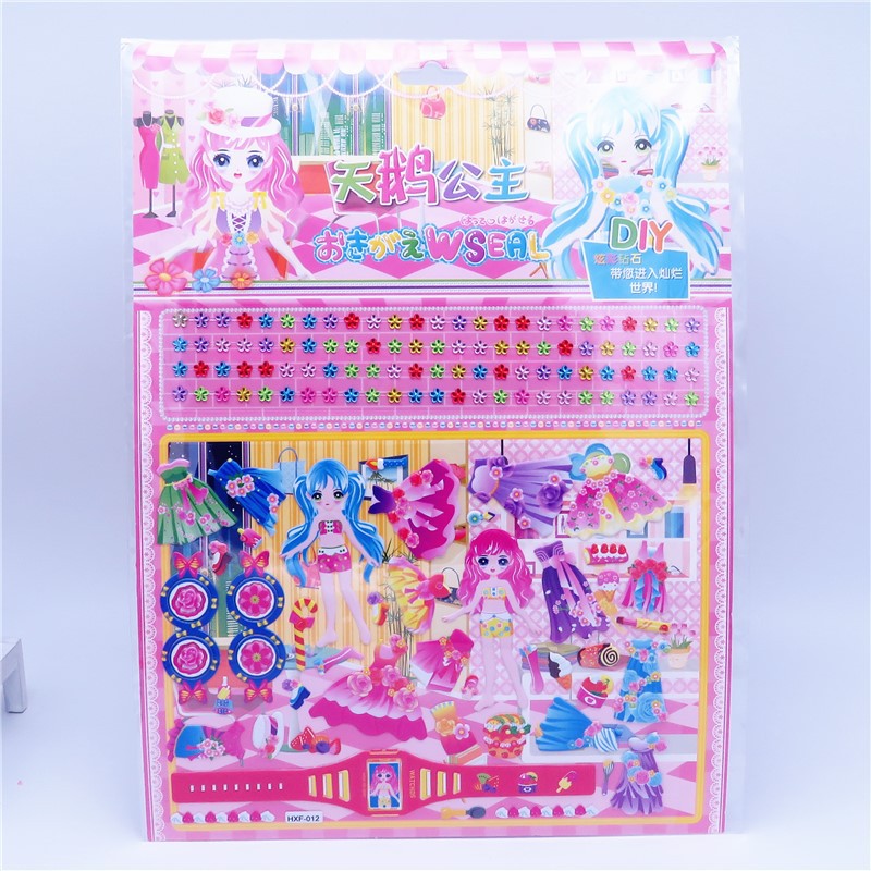 Taobao source of new fashion clothes dazzle diamond set bubble paste DIY change series cartoon stickers wholesale Application Scenario
