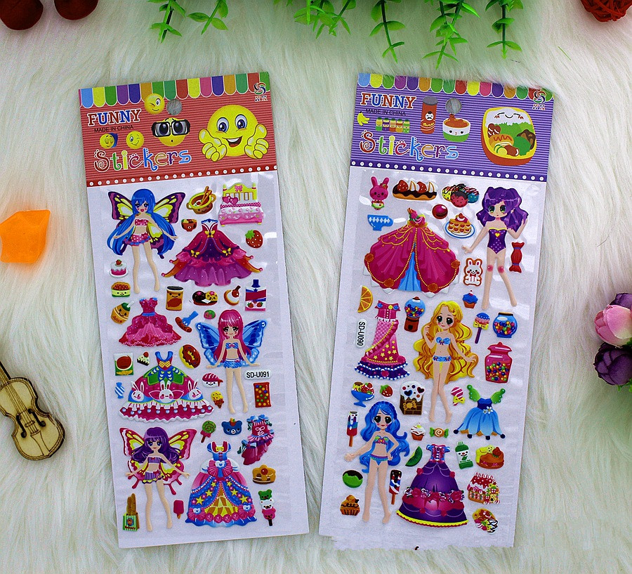 A variety of cartoon pattern Children's Day dress-up stickers, bubble stickers and kindergarten rewards details Picture