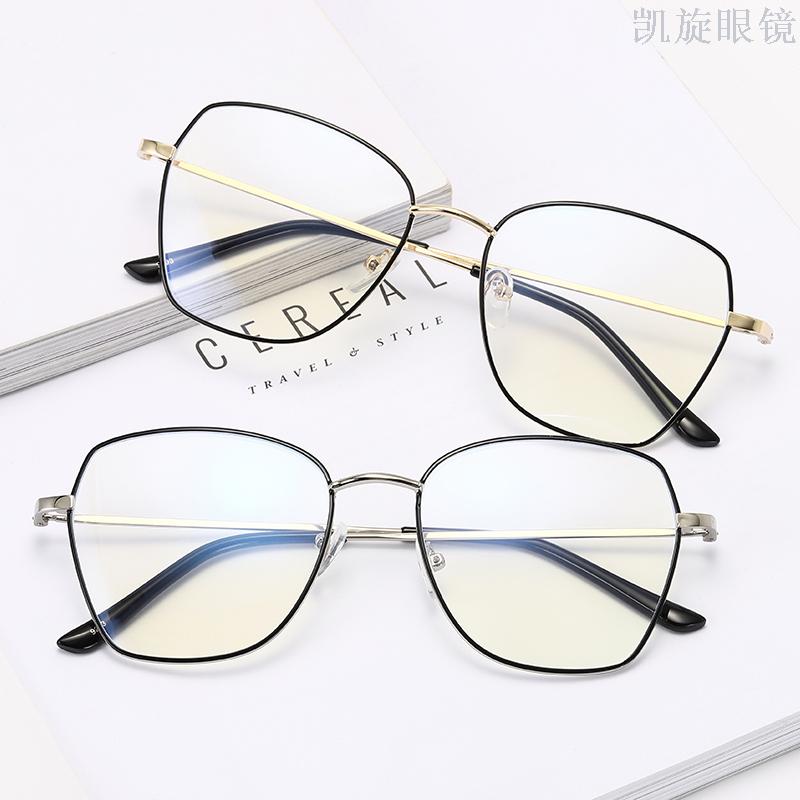 韩版新款多边形平光镜防蓝光护目电脑眼镜架女详情图1