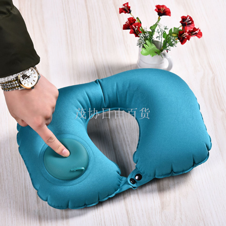 The TPU compression inflatable pillow can be customized with a printed LOGO, a rest U-shaped pillow, and a multi-functional inflatable neck pillow Specification image