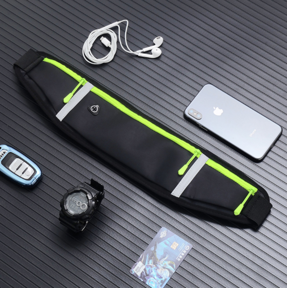 New three-pocket waterproof sports waist bag, outdoor fitness running waist bag, cycling waist bag and mobile phone bag details Picture