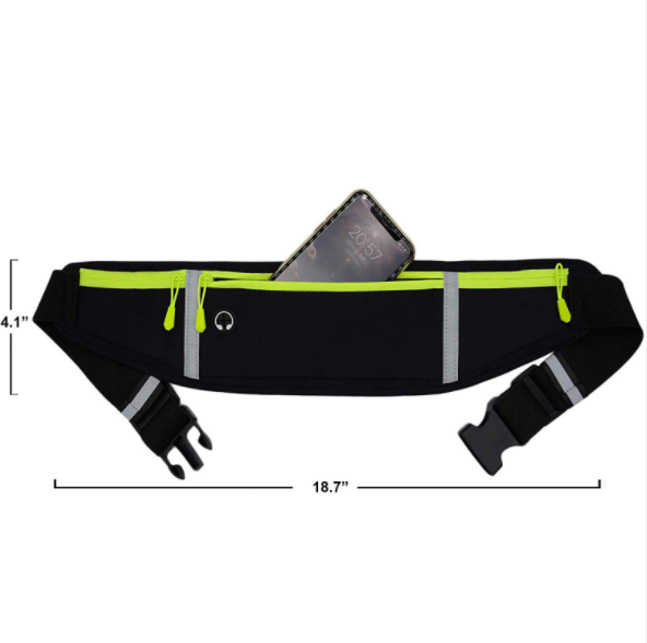 New three-pocket waterproof sports waist bag, outdoor fitness running waist bag, cycling waist bag and mobile phone bag Specification image