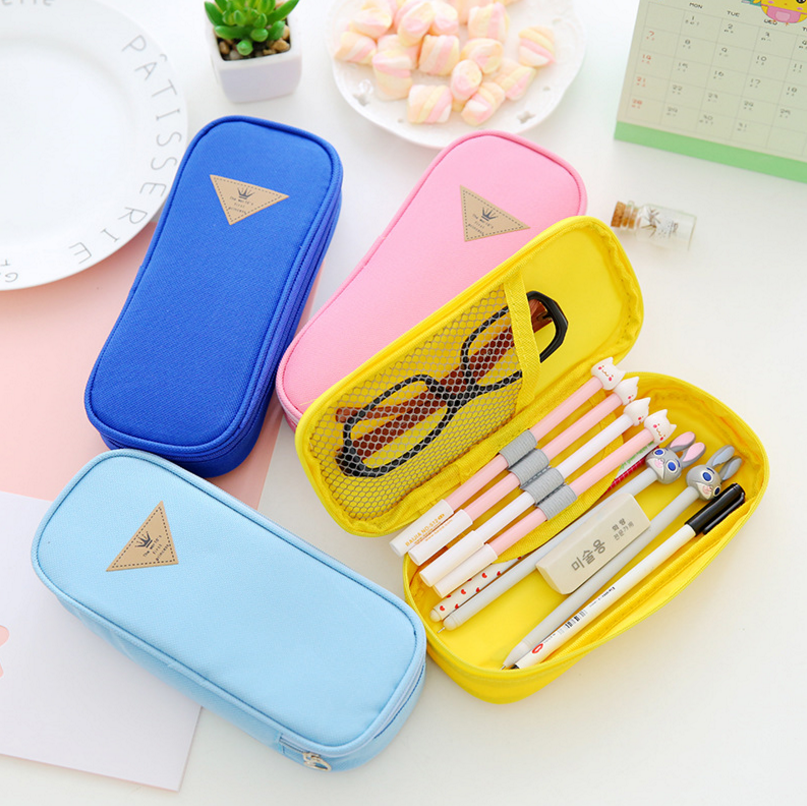 Korean stationery simple style large capacity pencil case multi-function pen bag flip pen bag stationery bag pencil bag thumbnail