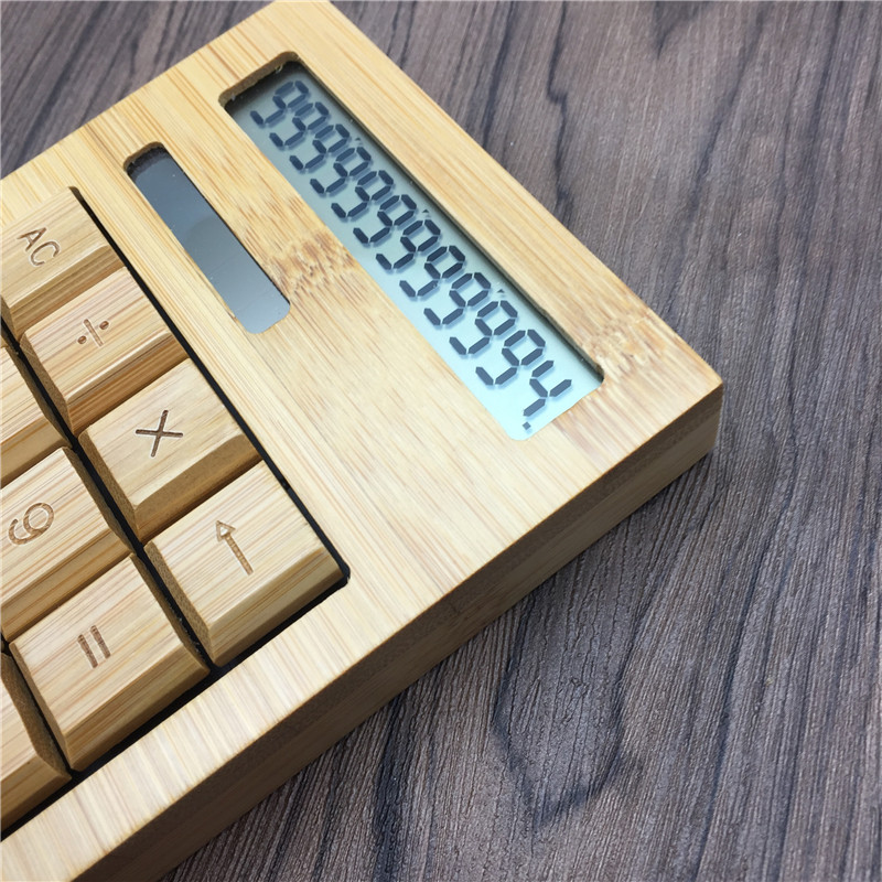 批发竹计算器/时尚创意 竹子计算机 太阳能 礼品计算器细节图