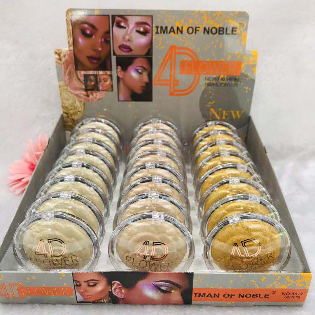 IMAN OF NOBLE 品牌新款三色高光烤粉眼影 自然持久不掉妆