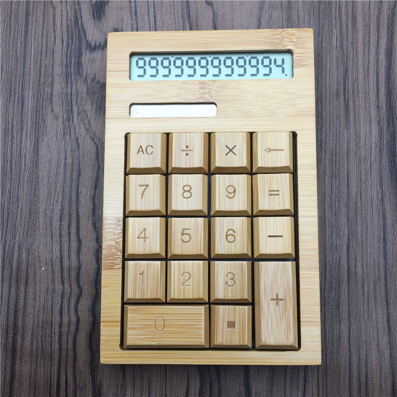 批发竹计算器/时尚创意 竹子计算机 太阳能 礼品计算器产品图