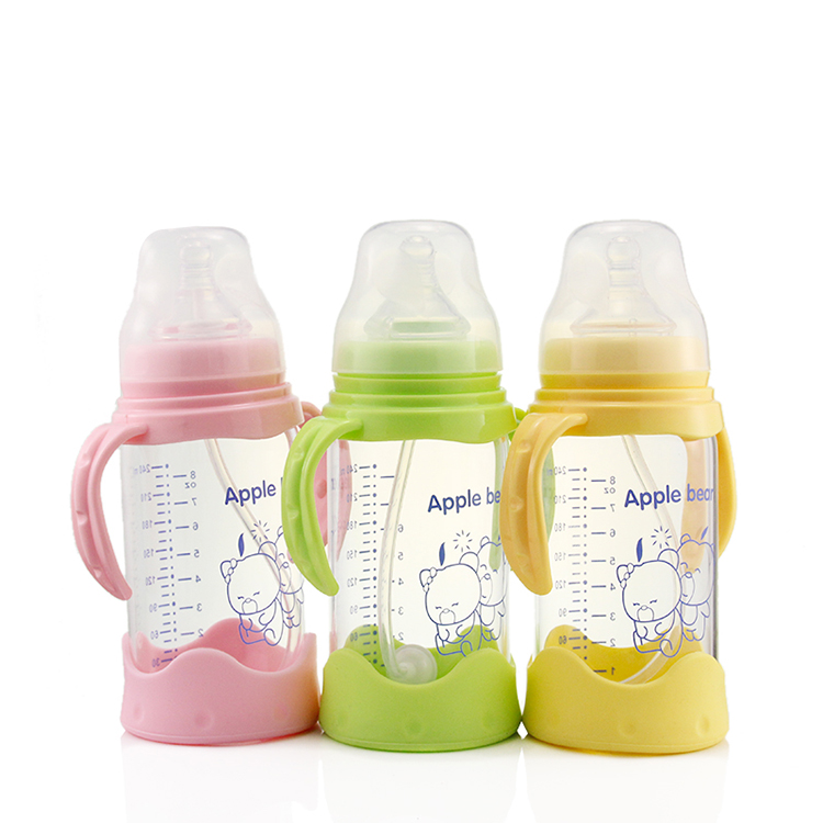 Ab-136 180Ml Drop-Proof Glass Baby Bottle