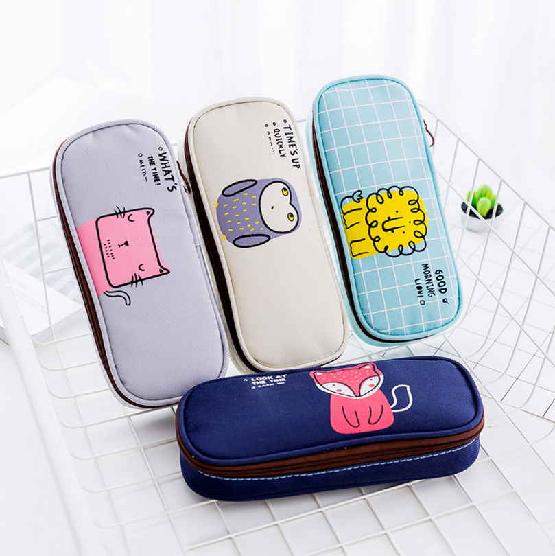 Student Stationery Simple Good Morning Pen bag Party pencil case Multi-function pen case clamshell pencil case thumbnail