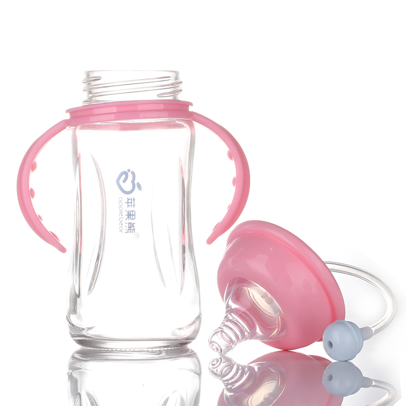 Apple Bear Baby Bottle Manufacturers Newborn Wide-Mouth Baby Bottle Glass Baby Bottle Wholesale 280Ml details Picture