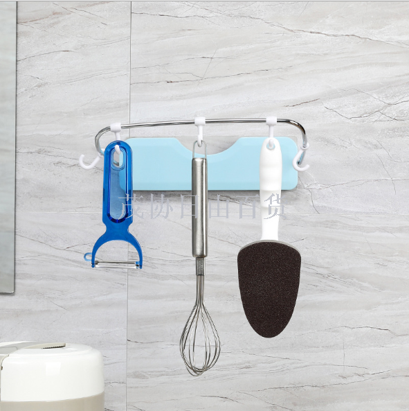 Bathroom kitchen folding basin shelving bathroom perforation-free powerful seamless plastic hook shelves