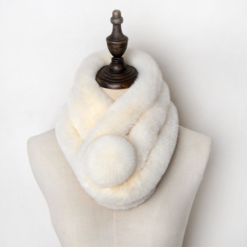Wooly Scarf Women's Winter Thick Bib Imitation Fur Rabbit Hair Three-Tube Neck Warm Scarf Cover Application Scenario