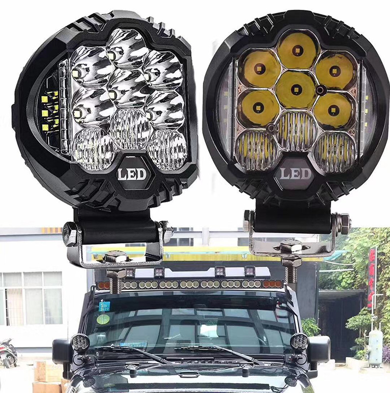 Ultra-bright LED lights for auto modification accessories, A-pillar spotlights for off-road vehicles, 60W white headlights for Toyota Tundron, 4 inches Application Scenario