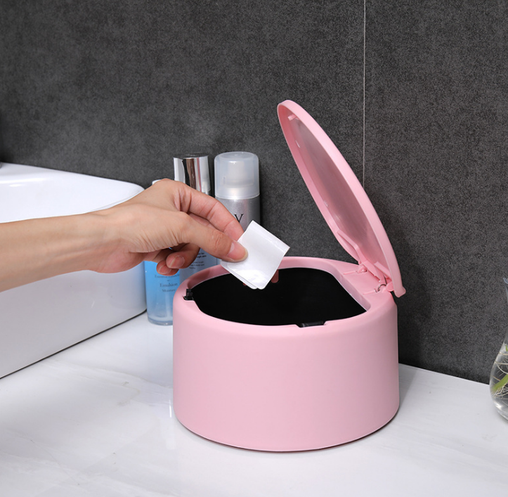 垃圾桶桌面按压式弹盖垃圾桶厨房卧室简约迷你塑料垃圾桶