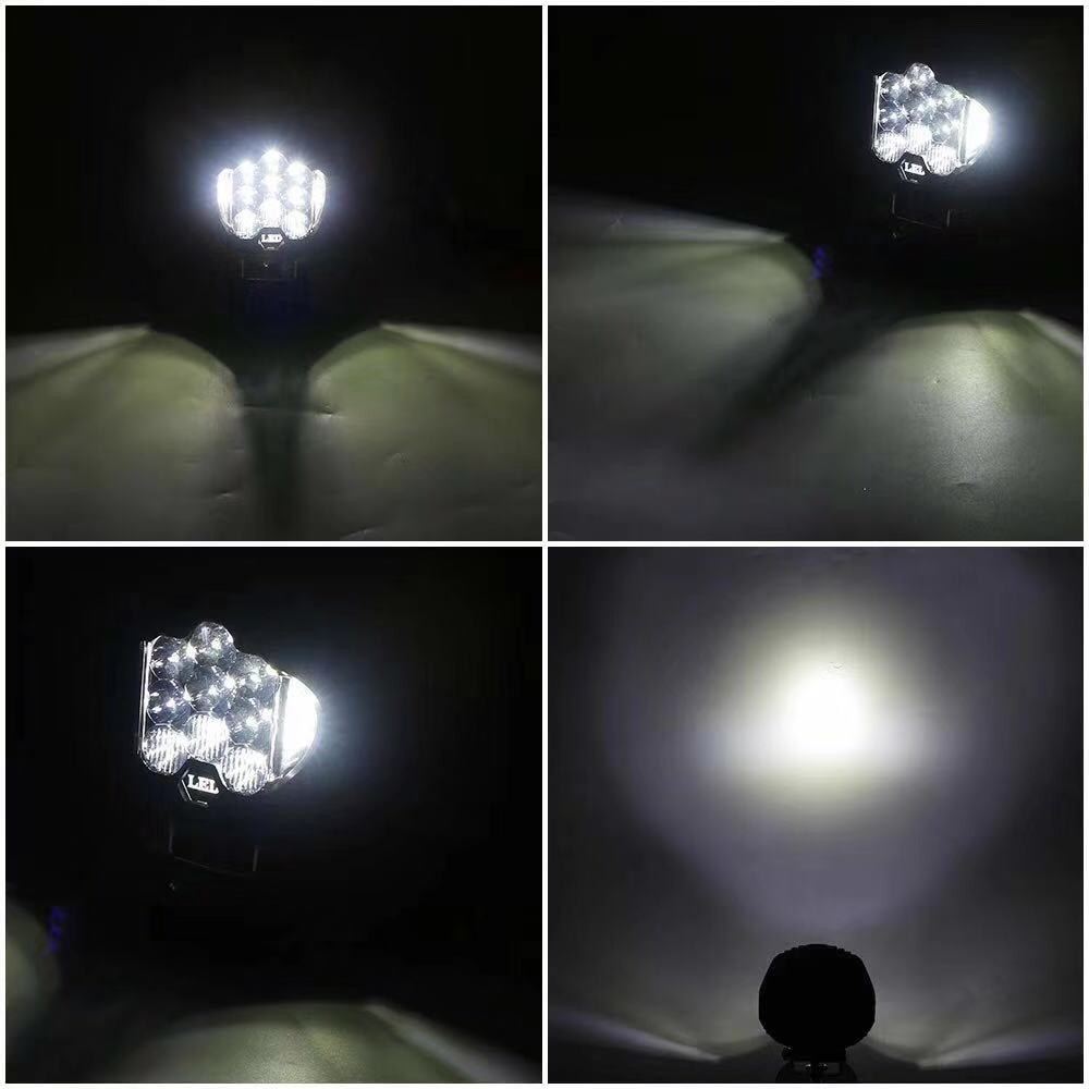 Ultra-bright LED lights for auto modification accessories, A-pillar spotlights for off-road vehicles, 60W white headlights for Toyota Tundron, 4 inches Specification drawing