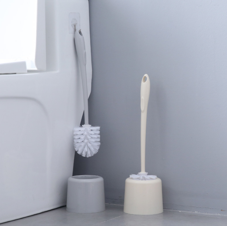 卫生间马桶刷 塑料洁厕套装马桶软毛清洁刷可挂式长柄厕所马桶刷白底实物图