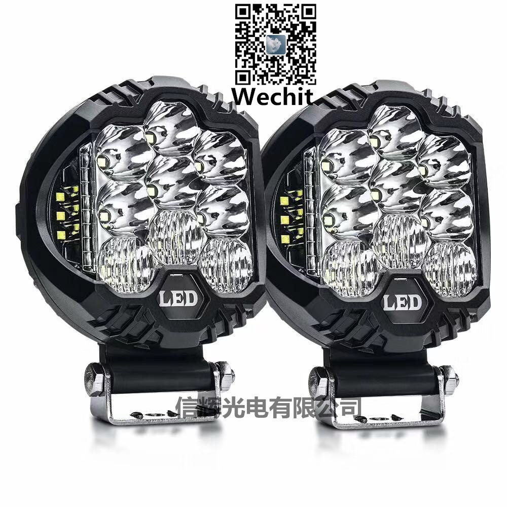 Ultra-bright LED lights for auto modification accessories, A-pillar spotlights for off-road vehicles, 60W white headlights for Toyota Tundron, 4 inches details Picture