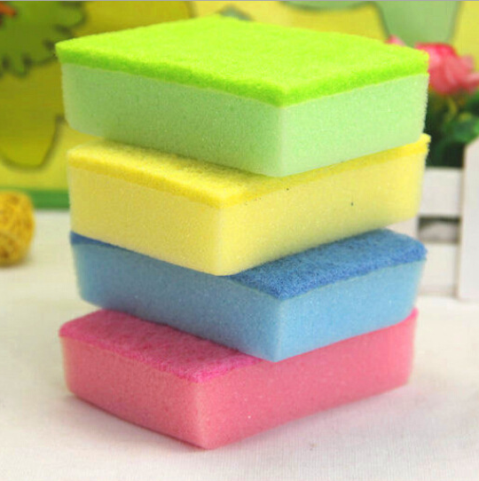 Double-sided Magic dishwashing sponge Multicolored oil removing sponge dishwashing cloth