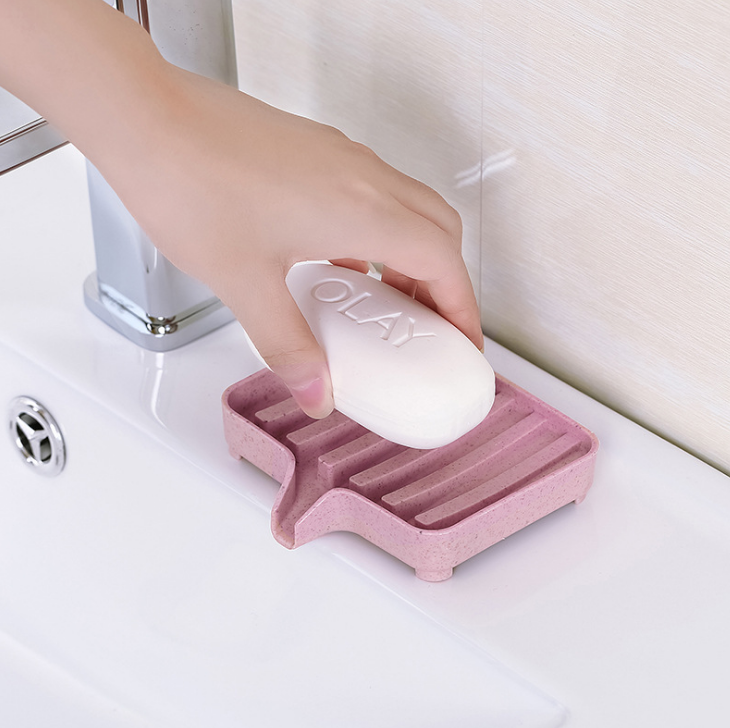 创意环保小麦秸秆可沥水香皂盒 浴室香皂架 卫生间沥水肥皂收纳盒产品图