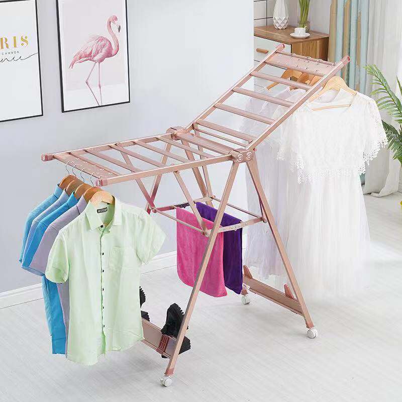 铝合金落地翼型晾衣架 移动式阳台晾衣架婴儿尿布毛巾晒被凉衣架