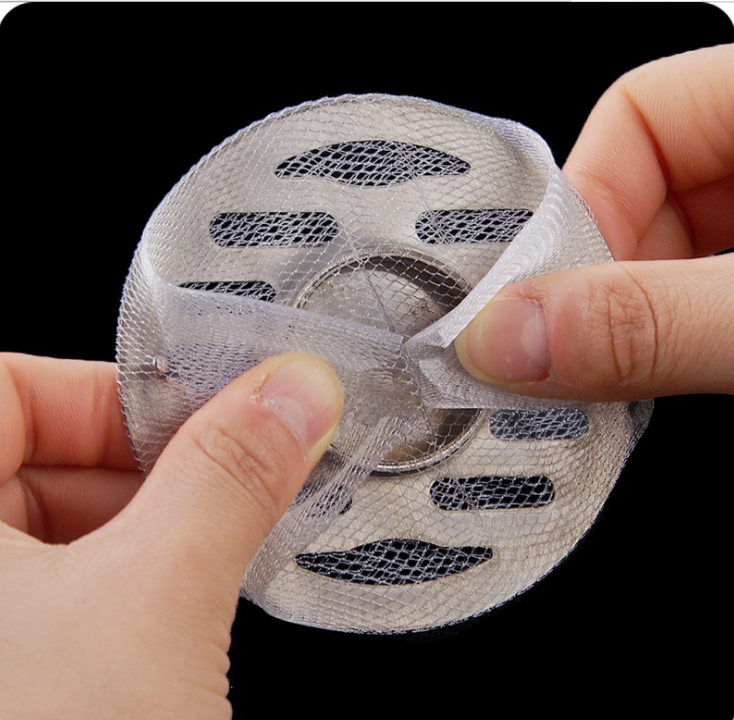 100 pieces of floor drain filter screens for bathrooms and toilets, anti-clogging water separation bags for toilet sewers, hair filter screens Application Scenario