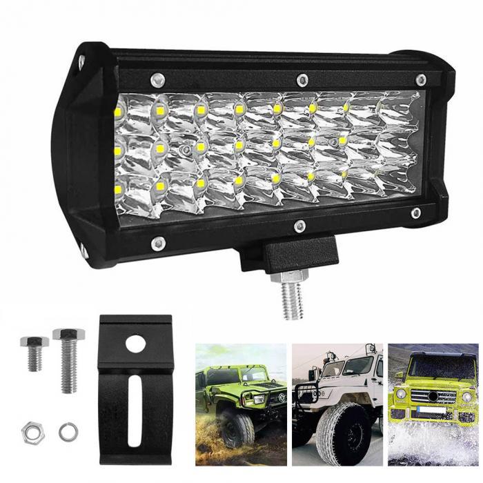 72W led工作灯 3排led长条灯 7寸车灯 汽车工作灯 改装越野车灯