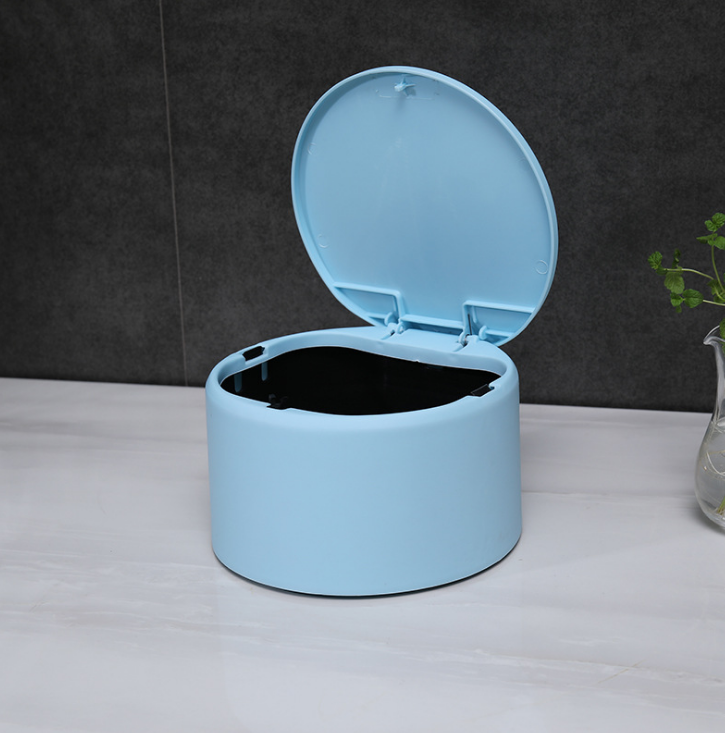 垃圾桶桌面按压式弹盖垃圾桶厨房卧室简约迷你塑料垃圾桶细节图