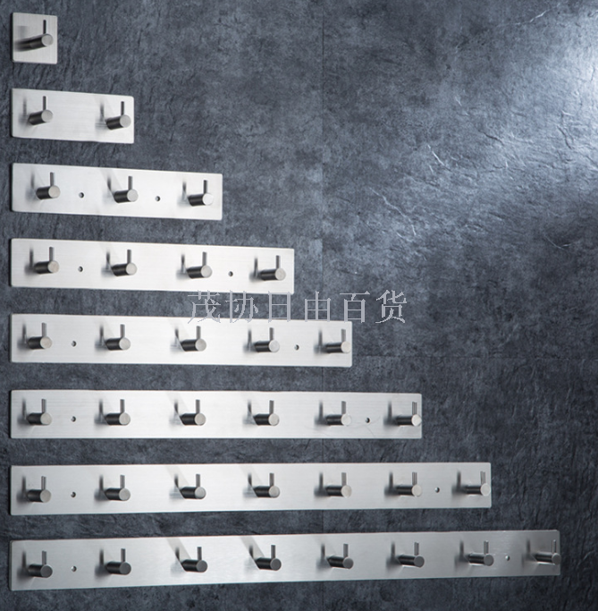 304不锈钢挂钩6连排钩 厨房浴室不锈钢排钩 门后挂钩产品图