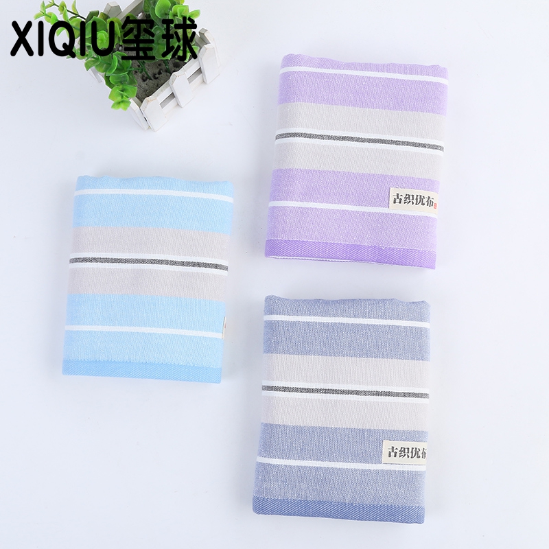 Pure cotton gauze towel, striped ancient woven high-quality cloth towel, seal ball towel Specification image