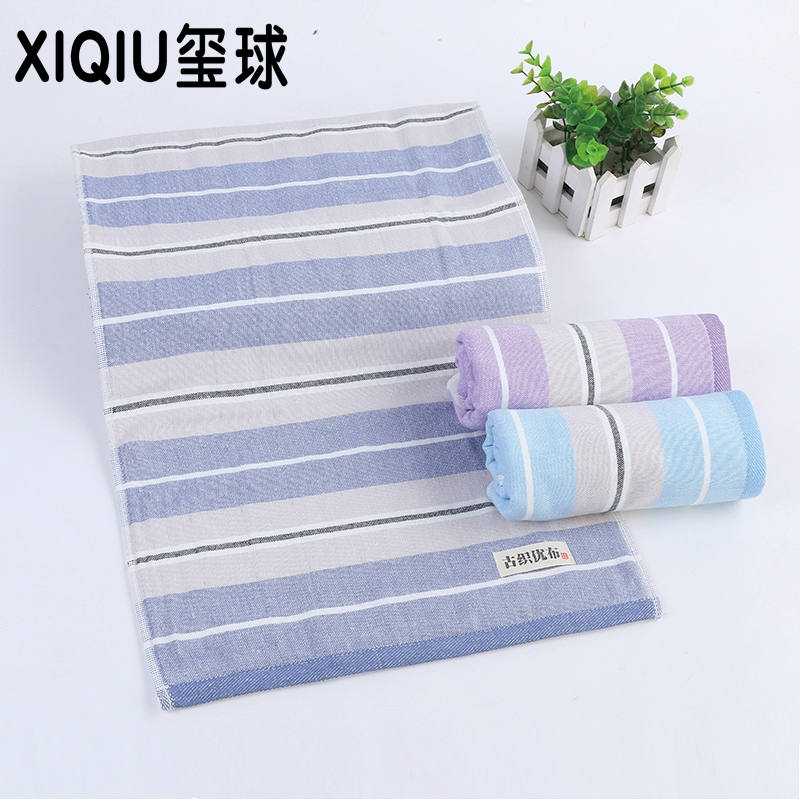 Pure cotton gauze towel, striped ancient woven high-quality cloth towel, seal ball towel details Picture