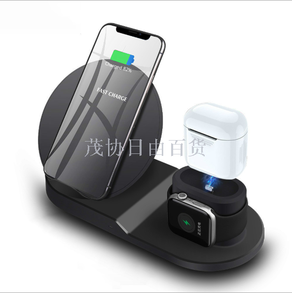 立式手机支架铝合金桌面无线充双线圈智能快速充电10W手机支架