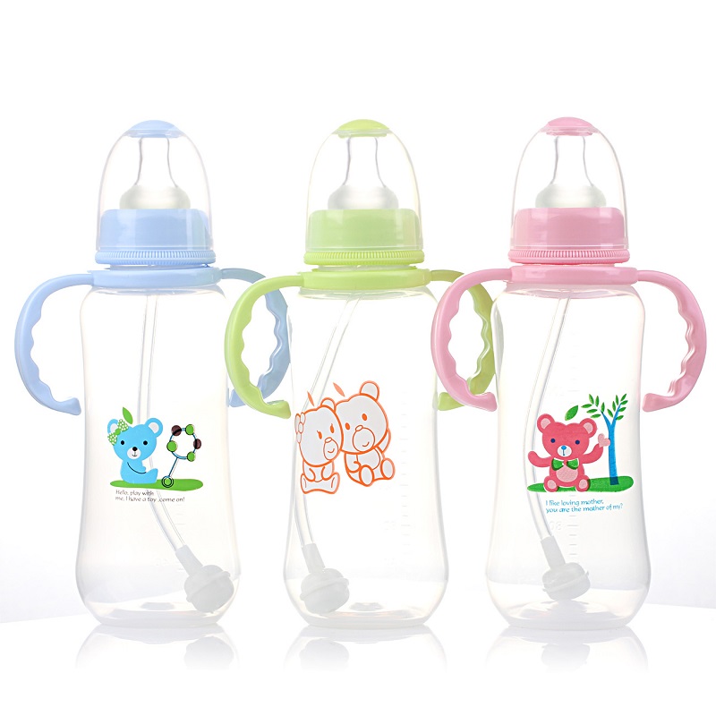 苹果熊奶瓶厂家 新生儿标口奶瓶 孕婴用品PP宝宝奶瓶批发 280ml