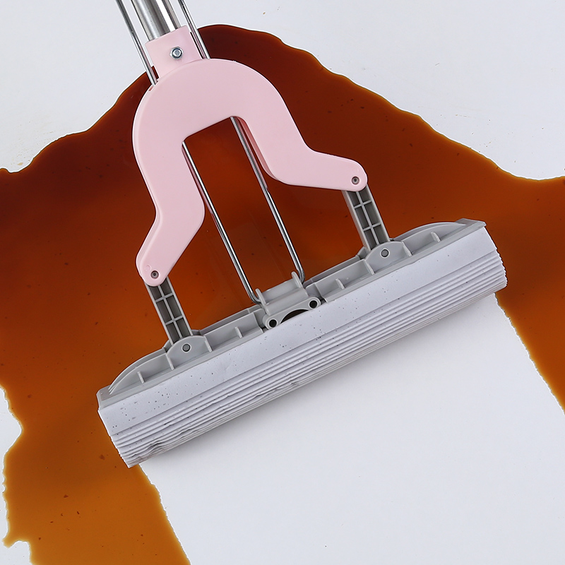 Household Stainless Steel Foldable Collodion Mop Clean Hand Wash Absorbent Stretchable Sponge Floor Mop Wholesale Specification drawing