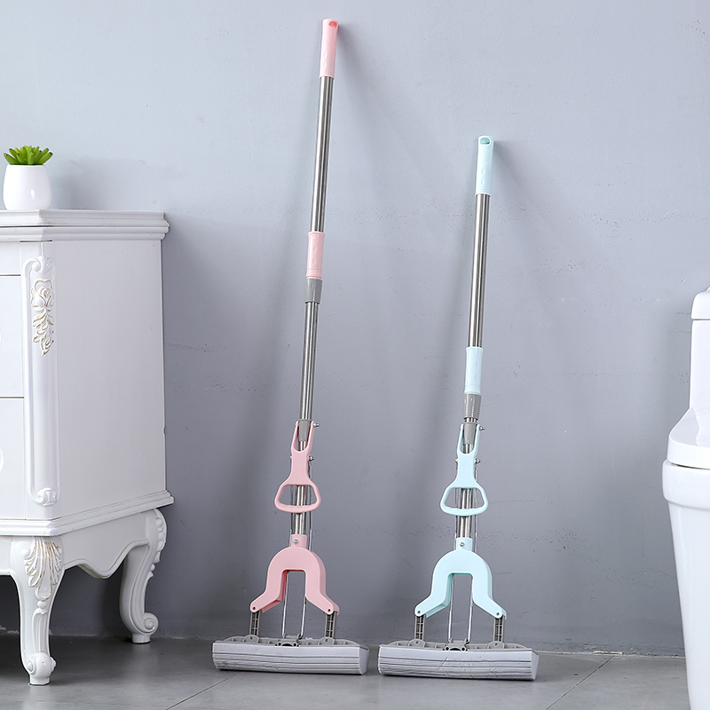 Household Stainless Steel Foldable Collodion Mop Clean Hand Wash Absorbent Stretchable Sponge Floor Mop Wholesale Item Picture