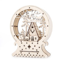 Christmas decorations, LED lights, deer carts, creative light, wooden shop window decoration gifts