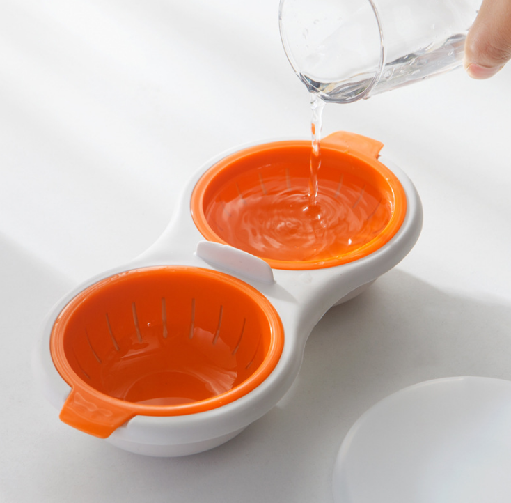 迷你创意餐具微波炉专用蒸蛋器 双层带盖蒸蛋碗产品图