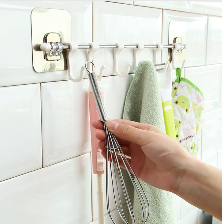 Non-punching strong adhesive coat hooks, clothes hooks, kitchen row hooks, bathroom towel hooks, coat and hat racks